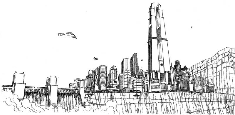 DC Comics Metropolis City Skyline 
