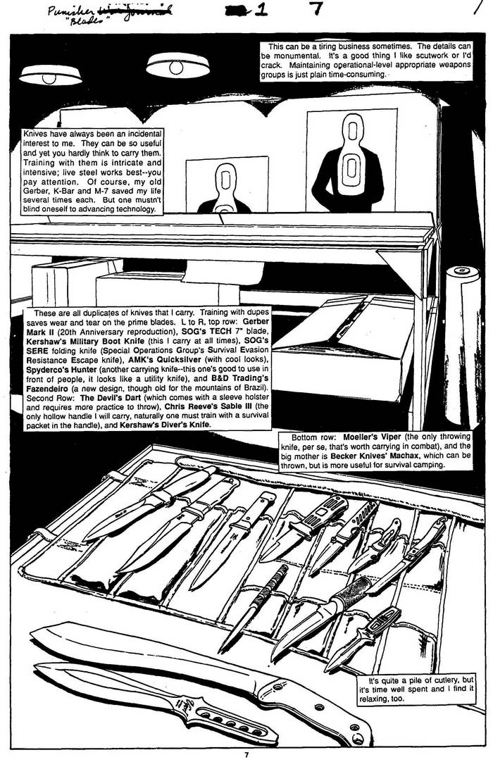 Knives - The Punisher Armory No. 1, July, 1990, Page 7