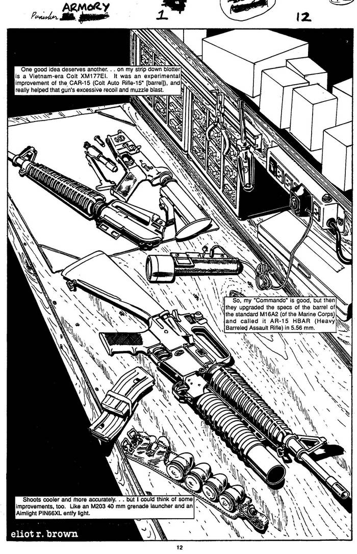 Colt XM177EI - The Punisher Armory No. 1, July, 1990, Page 12