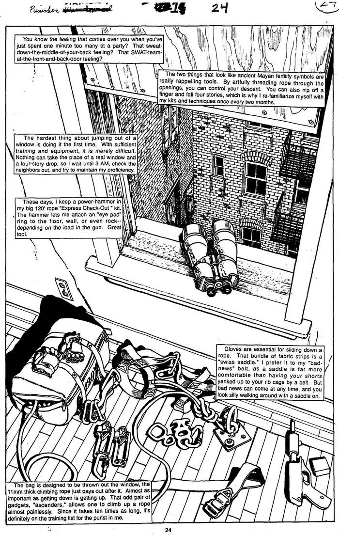 Rappelling Tools - The Punisher Armory No. 1, July, 1990, Page 24
