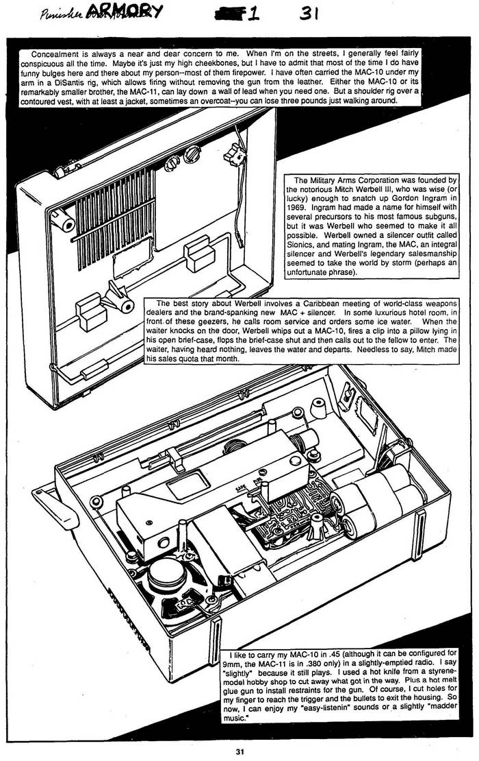 MAC-10 & MAC-11 - The Punisher Armory No. 1, July, 1990, Page 31