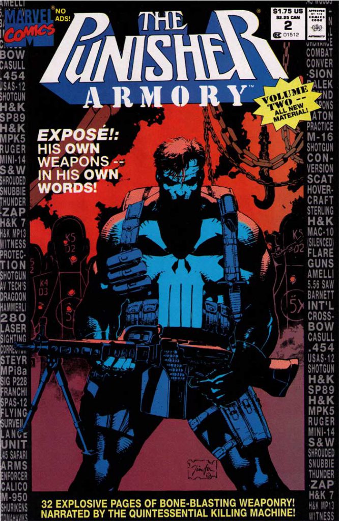 Cover by Jim Lee - The Punisher Armory No. 2, June, 1991