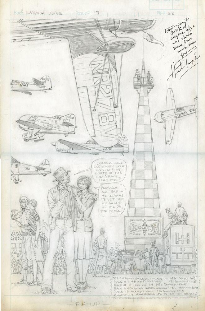 An unused pin-up for The Further Adventures Of Indiana Jones. Unalloyed Herb, breathing in and breathing out a 1940s air show. One of my most-prized possessions.