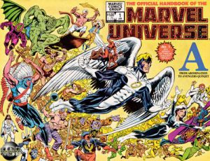 Official Handbook of the Marvel Universe 1 Cover Spread