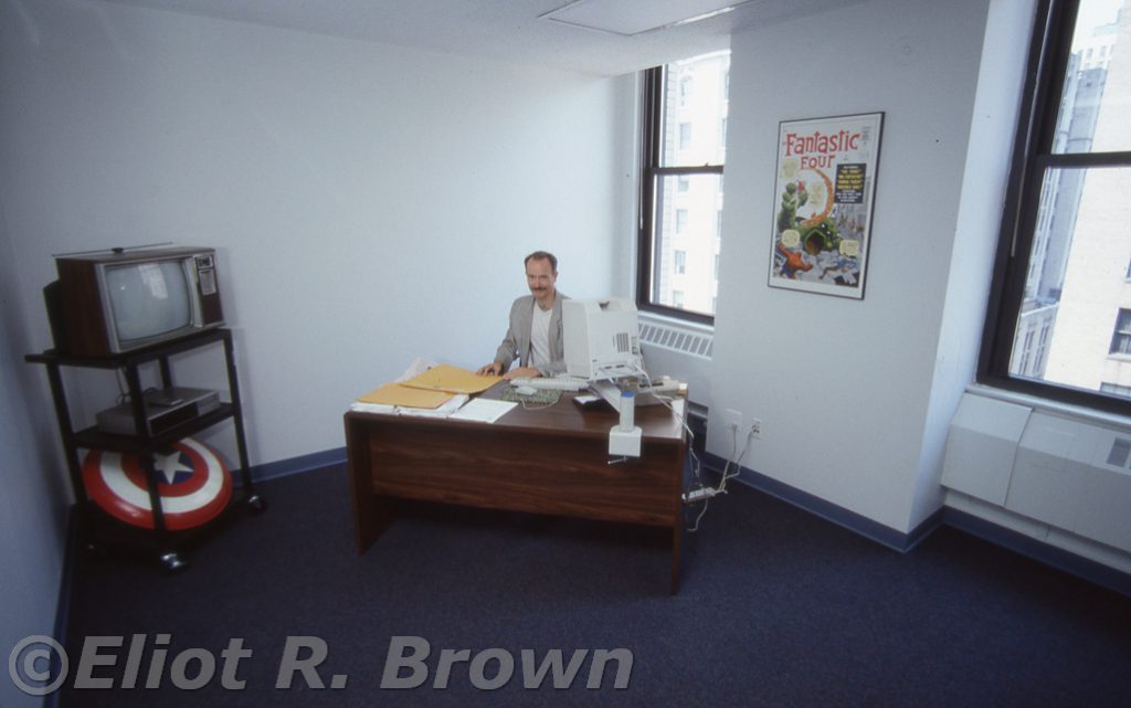 Marvel Returns to 10Flr 387_14Executive Editor Mark Gruenwald flexing his Power Office concept. 