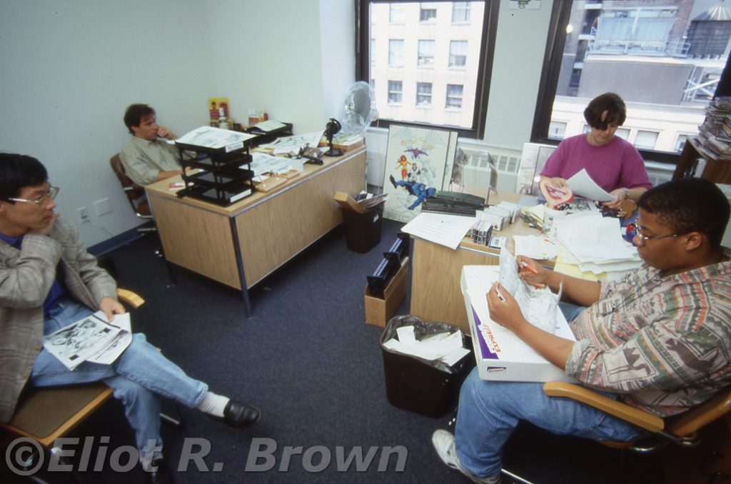 To the rear: Editor bob Harris and Assistant Lisa Patrick. 