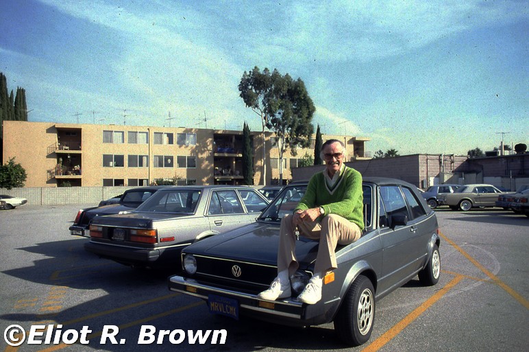 I believe Stan still had his Rolls Royce (license plate: SPIDERMAN) out in California. For just going to work, this VW (license plate: MRVLCMX) in LA traffic was fine.