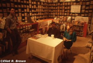 Not every comic shop was ready for us! This was a particularly handsome and well-appointed store in Cali, again I can’t recall the name (Golden Apple?). The gal next to Tom is Diana Schutz, a comic pro at the time who impressed Tom well enough to be tapped for the next Editorial Assistant position when one turned up.