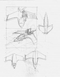 Captain America's Jet study drawings 1 of 5