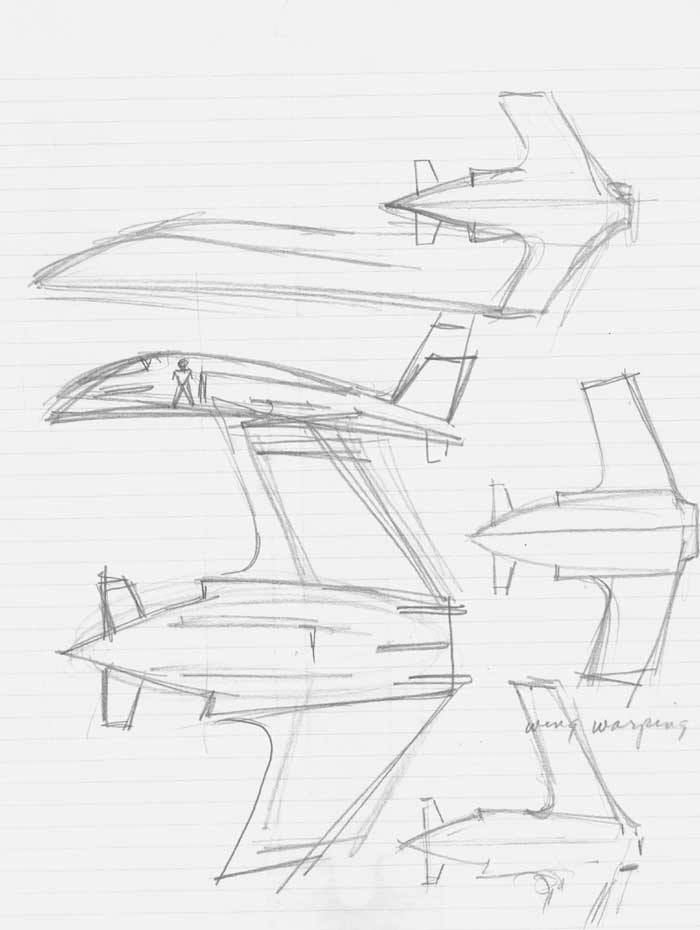Captain America's Jet study drawings 3 of 5