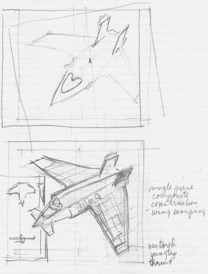 Captain America's Jet study drawings 4 of 5