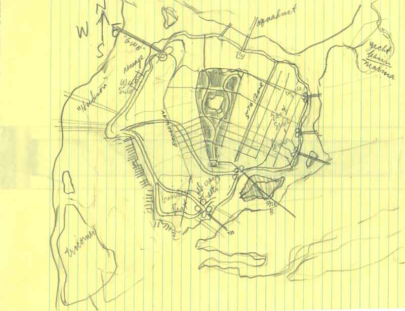 Batman's Gotham City Map Story Notes and Sketches 6 of 12