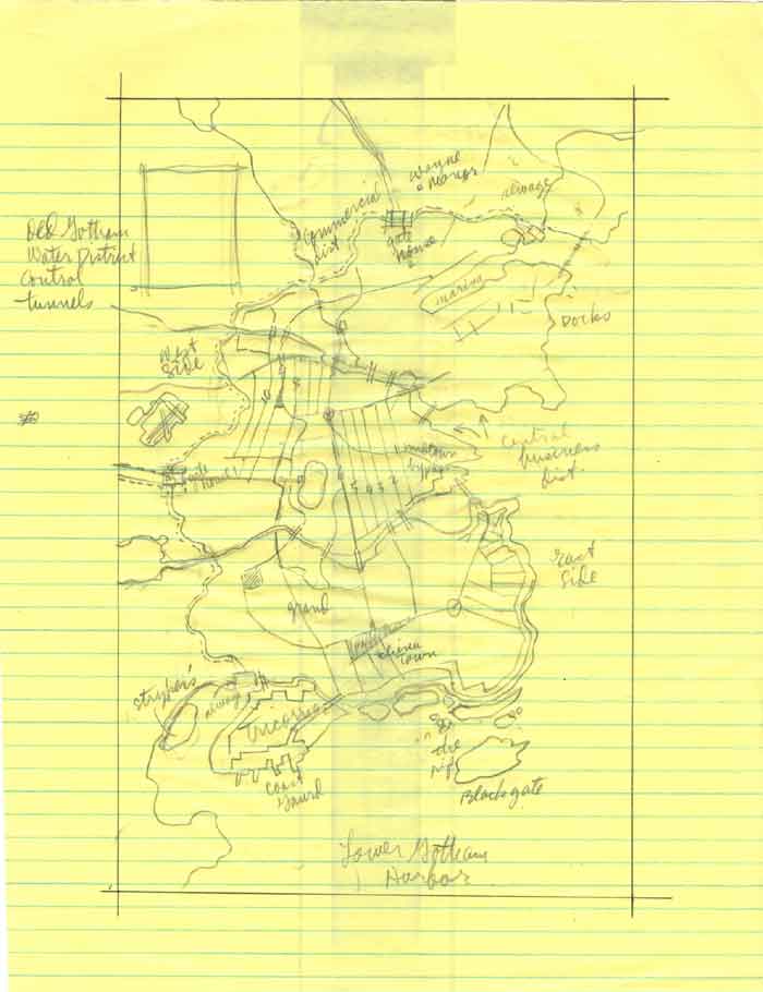 Batman's Gotham City Map Story Notes and Sketches 8 of 12