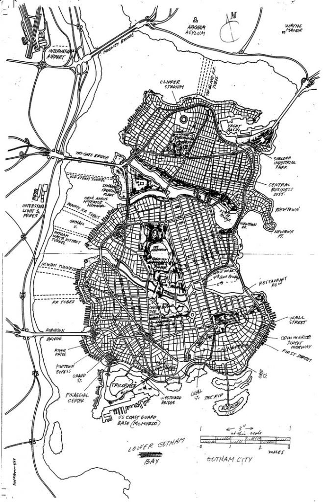 Batman's Gotham City Map Story Notes and Sketches 16 of 17